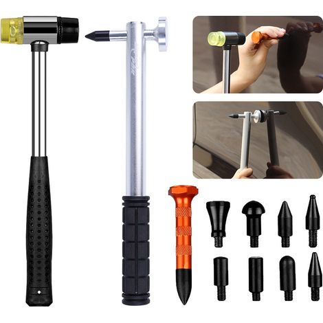 Outils de débosselage sans peinture pour carrosserie de voiture en aluminium avec tête de débosselage 11 Pcs (1/5)