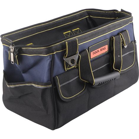 (Sac à outils multifonction Arrizo 17 pouces, toile Oxford épaisse résistante à l'usure, fond caoutchouc renforcé - Sac d'électricien portatif avec bretelle et boîte à pièces, version précision amélio (1/5)