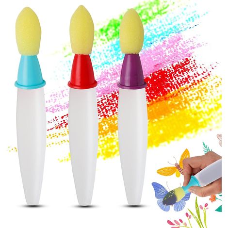 3 PCS Pinceaux à craie pour trottoir enfants et adultes, ensemble de pinceaux à pour peindre les murs extérieurs écrire créer des œuvres artistiques et jouer en plein air (sans craie liquide) (1/5)