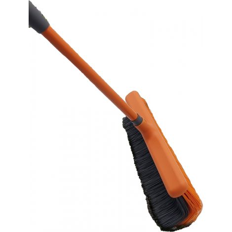 Venteo – Balai à feuilles télescopique 93-153 cm – Poils recourbés haute densité pour ramassage efficace – Tête dévissable pour rangement facile