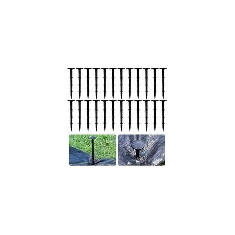 Lot de 60 piquets de fixation en plastique noir 12cm – Anti-corrosion et résistant aux UV – Pointe acérée pour insertion facile (1/5)