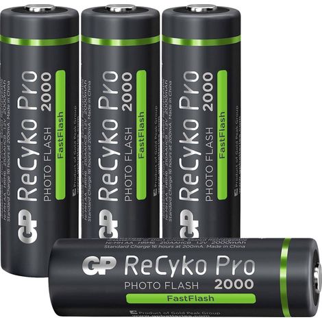 GP Batteries ReCyko Pro Photoflash 1,2 V AA Batterie rechargeable, 4 pièces Batterie (1/5)