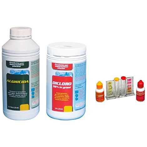 Starter Kit Elite con alghicida antialghe dicloro tester pH/cloro (1/3)