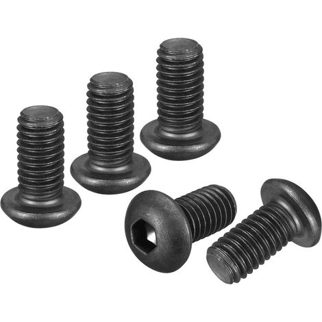 Vis À Tête Bouton Hexagonale 3/8"-16x3/4" Lot De 5 Compatible Pour Road Bicycle, Mountain Bike, Auto, Motorcycle Acier Inoxydable 304 Noir Oxydé (1/5)