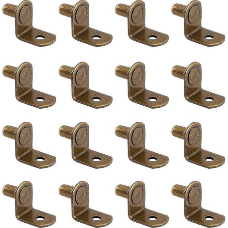 Support en L pour étagères, 6 mm, avec trou, pour meubles et étagères (60 unités), laiton antique Starlight - FFY (1/4)