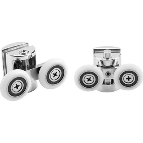 2X Haut Rouleaux de Porte de Douche Salle de Bain Roue Roulette (1/4)