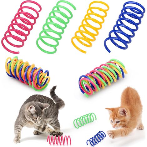 Confezione da 40 giocattoli a spirale per gatti (10 gialli, 10 blu, 10 verdi, 10 rosa) (1/5)