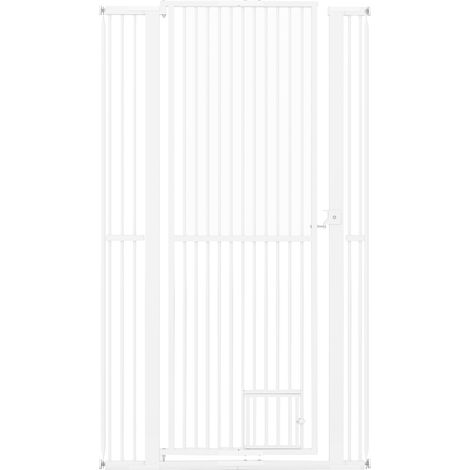 Costway – Barrière de sécurité pour animaux extra haute 171 cm – Métal galvanisé – Ouverture 77-104 cm – Installation sans perçage – Porte verrouillable (1/5)