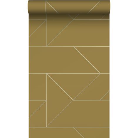 papier peint lignes graphiques jaune ocre - Origin Wallcoverings (1/5)