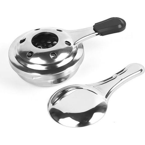 Brûleur à alcool, brûleur d'alcool pour fondue, brûleur à alcool gélifié, Acier Inoxydable, Gris, 15 x 9,3x 4,5 cm (1/4)