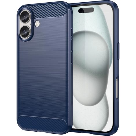Custodia in fibra di carbonio per iPhone 16 Plus - Blu (1/5)