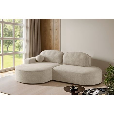 Ecksofa Schlafsofa Sofa GIRONA Stoff Arena Beige Ottomane Links (1/5)