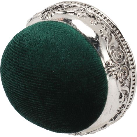 Vintage Nadelkissen mit weichem, elastischem Metallsockel in Halbkugelform, Retro-Nadelkissen zum Nähen und Quilten, silberner Sockel, grüner Typ (1/5)