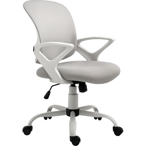 Fauteuil bureau bascule tissu maille grise pivotant ergonomique hauteur réglable
