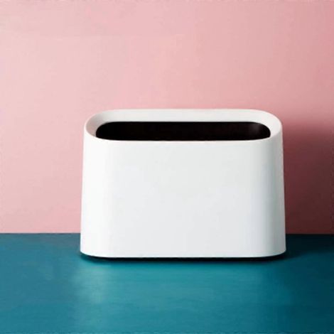 Poubelle de table, petite poubelle de cuisine en plastique pour le recyclage, pot à crayons/poubelle à maquillage (1/5)