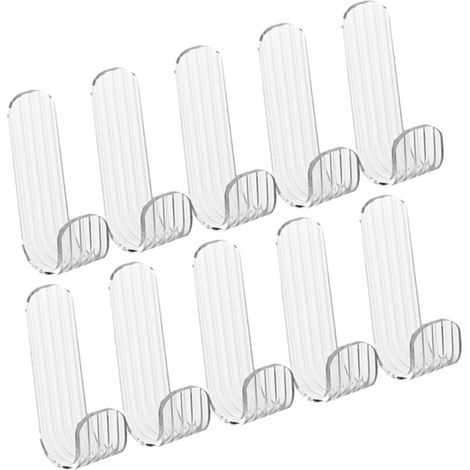12Pièces Crochets Auto Adhésifs Transparent Crochets pour Salle de Bain Cuisine Résistants pour Serviettes Décorations (1/4)
