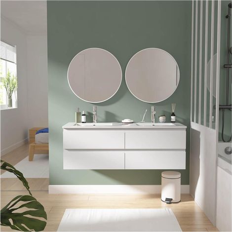 SORRENTO 120 cm Doppelwaschtisch mit Keramikarbeitsplatte