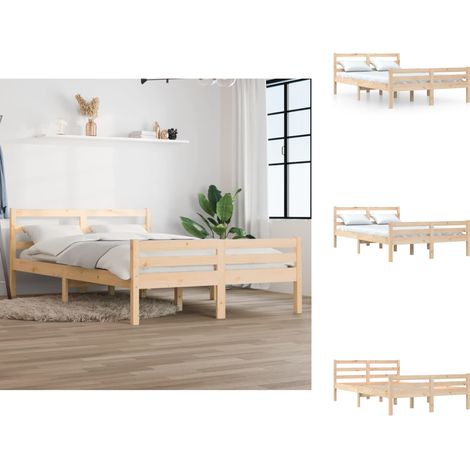 The Living Store Massivholzbett ohne Matratze 160x200 cm - Massivholzbett (1/5)