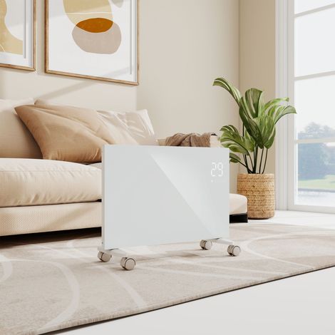 Radiateur électrique 1500W – silhouette fine 70mm – connecté WiFi – minuterie journalière – blanc