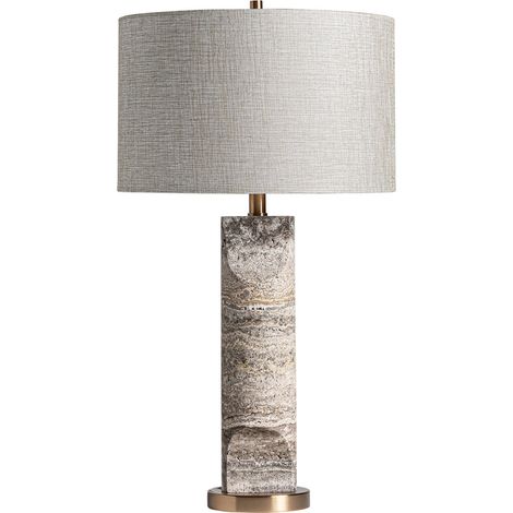 Lampe de salon art déco en marbre gris fumé élégance moderne - Gris fumé marbré (1/4)