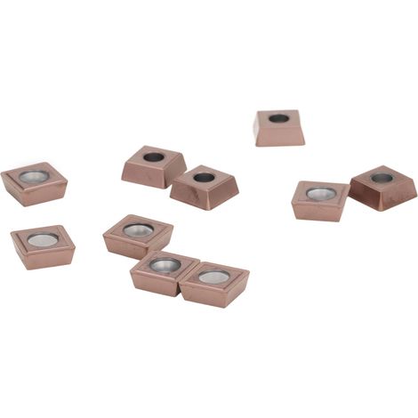 Lot de 10 plaquettes de tournage carbure SPMG050204-DG, outils CNC DIY pour bois, revêtement bronze, couteaux de tour à métaux (1/5)