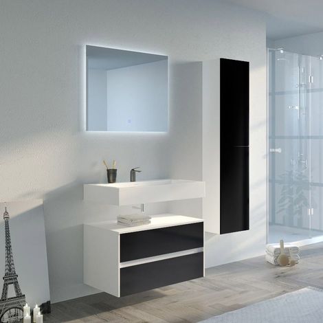 Meuble de salle de bain VISENZA 800 Noir (1/5)