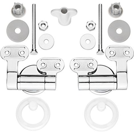 Cornat TEC364980 - Set di fissaggio per sedile per wc in acrilico con chiusura automatica (1/4)