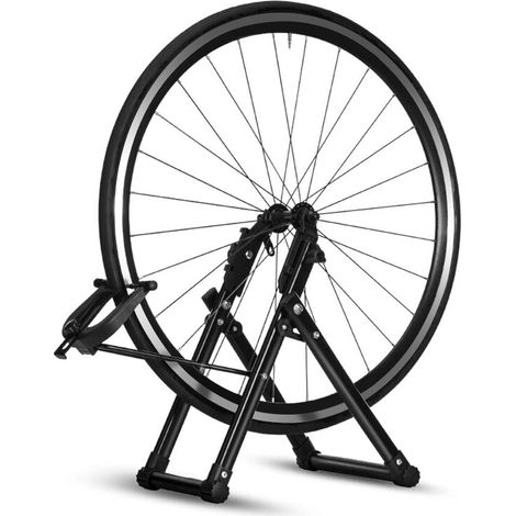 SJLERST Support de Réglage de Vélo, Pliable Centreur de Roue de Vélo Robuste en Alliage d'Aluminium Stand Adaptées aux Pneus de 16 à 29 Pouces (1/5)