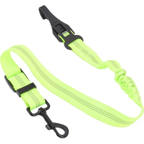 Ceinture de sécurité pour chien, réglable, réfléchissante, ultra-résistante à la traction, laisse de sécurité verte pour la voiture et les promenades. (1/5)