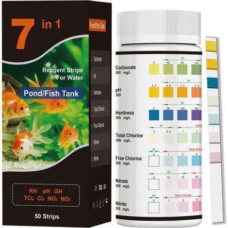 Teststreifen für die Wasserqualität im Aquarium, geeignet für Süß- und Salzwasseraquarien, jede Tube Teststreifen, zuverlässige und genaue Messung, einfach zu verwenden