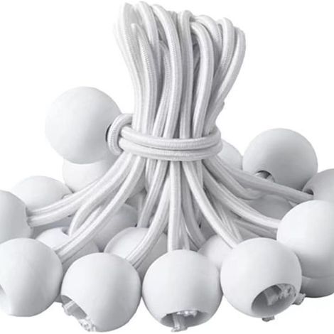 50 Pièces Tendeurs Elastique,Tendeur Elastique Boule,Tendeur Bache, Tendeur avec Boule,Sandow Elastique pour Bache,Tentes,Camping (1/4)