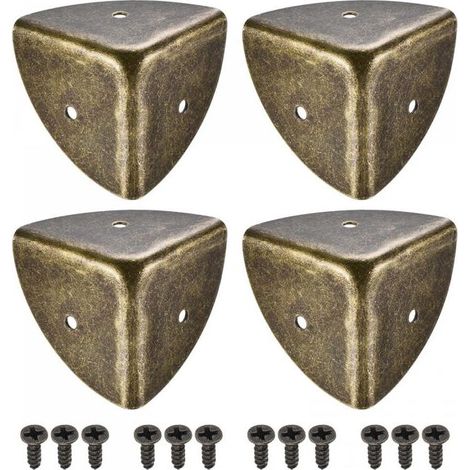 40 x 40 x 40 mm Coin de Protection Boîte Caisse Bois Angle Protecteur Meuble Métal Vintage Bronzé 8Pcs (1/5)