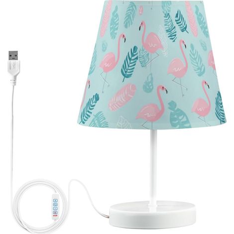 Kcldeci Lampe de chevet motif flamants roses et feuilles (1/5)