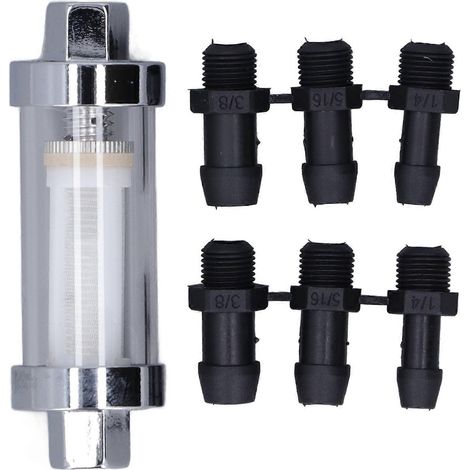 Kraftstofffilter Universal 3/8 Zoll 1/4 Zoll 5/16 Zoll Anschluss mit 6-teiligem Stecker, Ersatz für 9706 (1/5)