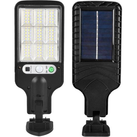Lampadaire solaire extérieur LED avec détecteur PIR – étanche, angle 120°, 3 modes réglables, télécommande, pour jardin, allée, garage (1/5)