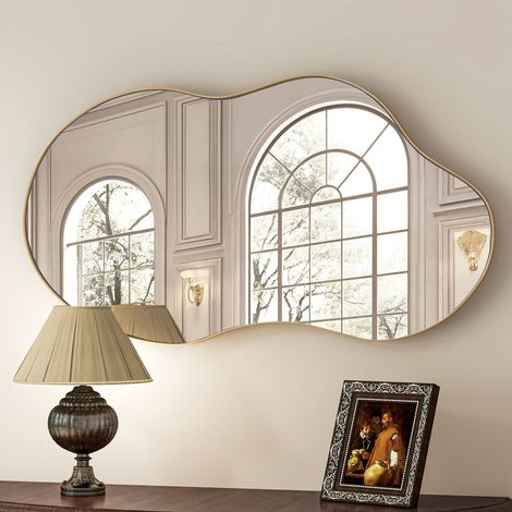 Asymmetrical Metal Framed Wall Accent Mirror (1/5)