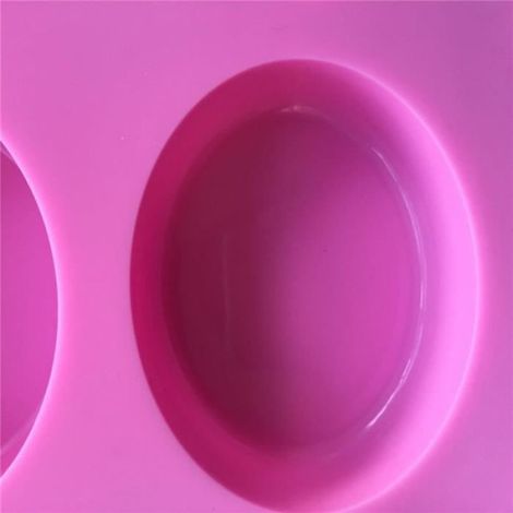 Moule à Savon - Silicone Alimentaire - 6 Cavités Ovales - Pour Savon Maison Gelée Pâtisserie - 28 x 16 x 2,3 cm - 1 Pièce (1/4)