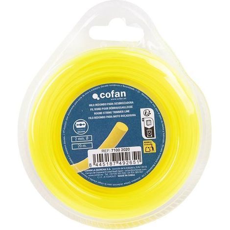 Hilo redondo de nylon para desbrozadora 20 m X 2 mm (1/5)