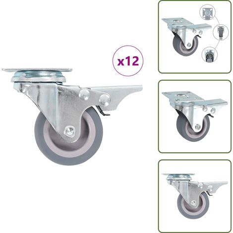 Ruote per carrelli - vidaXL Ruote Girevoli 12 pz 50 mm - Ruote per tavoli