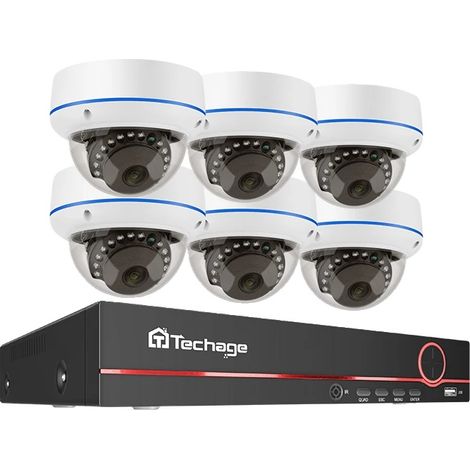 Système de caméra POE, compression H265, conception anti-vandalisme, 8 caméras NVR 8CH, aucune (1/2)