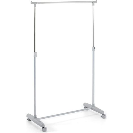 Portant chromé, Gris, Plastique, métal - Dim.: L 81 cm x H 96-160 cm x P 39 cm, Style: Modern (1/3)