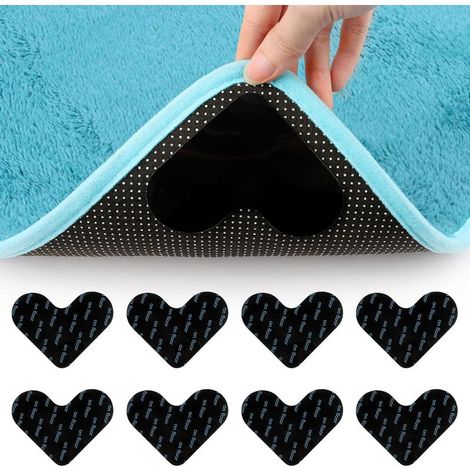 Rug Grippers 8 Pcs Anti Derapant Tapis Réutilisable et Lavable Antiderapant Autocollants de Tapis, Adhésif Puissant, Anti Curling (1/5)