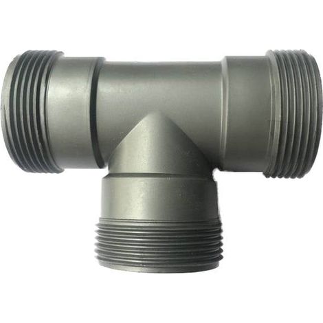 T-tube with external thread, made of polypropylene - 46 mm (1/2)