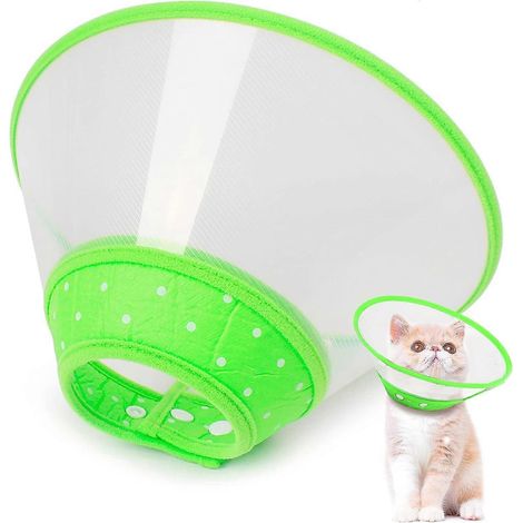 Cône pour animaux de compagnie, collier élisabéthain ajustable et léger pour chiots, petits chiens, chats, chatons et lapins (1/4)