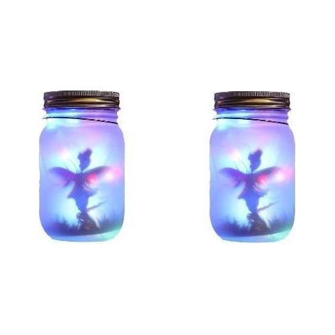 Pieces Outdoor Solar Lantern, Butterfly Fairy in a Jar, Waterproof Hanging LED Solar Garden Light, IP65 Waterproof, for Garden (Color) (1/5)
