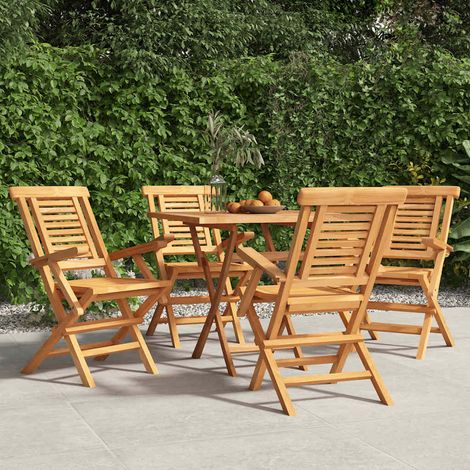 Sillas de jardín plegables 4 uds madera maciza teca 56x63x90 cm vidaXL