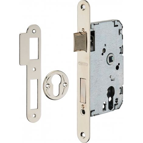 Cassa serratura da incasso per cilindro europeo, asse 50 mm, frontale nichelato – THIRARD (1/2)