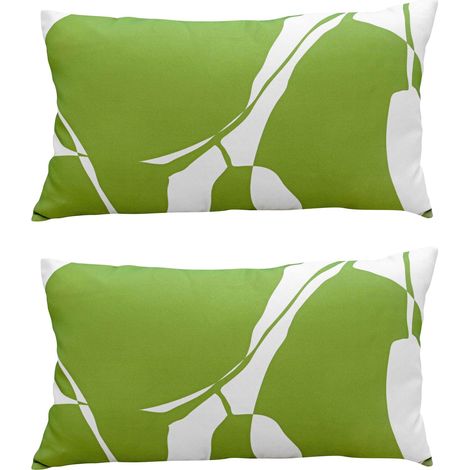 Lots de 2 coussins rectangulaire vert olive 50 x 30cm (1/4)