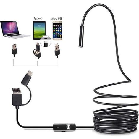 LYERCW - Endoscope Camera with Light, 1080P HD Snake, Inspection Camera for 10m Semi-Rigid Cable, 7.0mm Type C Endoscope and 6 LED, USB Endoscope Camera for Android Phone, Tablets (1/4)