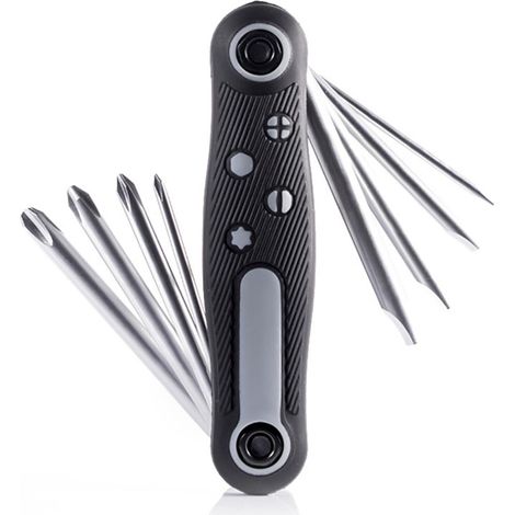 Tournevis Multifonction 8 En 1, Tournevis Multifonction Acier CRV Chrome Vanadium À Triple Axe Embouts Précision (1/5)